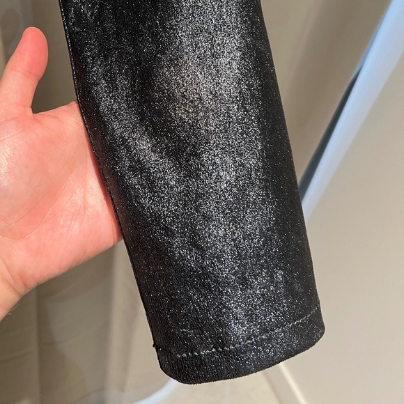 BALMAIN - FR38/6 Skinny Zip Moto Biker Pants in Glitter/Silver Lambskin Leather - Picture 11 of 15